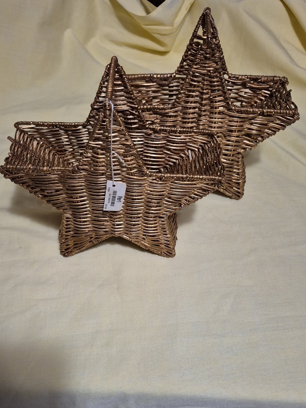 Pier 1 Metallic Woven Star Baskets - Bronze